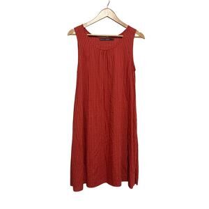 Gudrun Sjödén Sleeveless Dress Organic Cotton Check Grid Pattern
